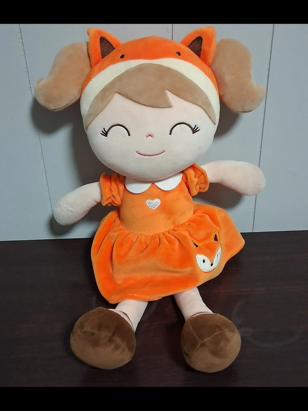 Gloveleya Orange Fox Dress Plush Doll - Kids Toy
